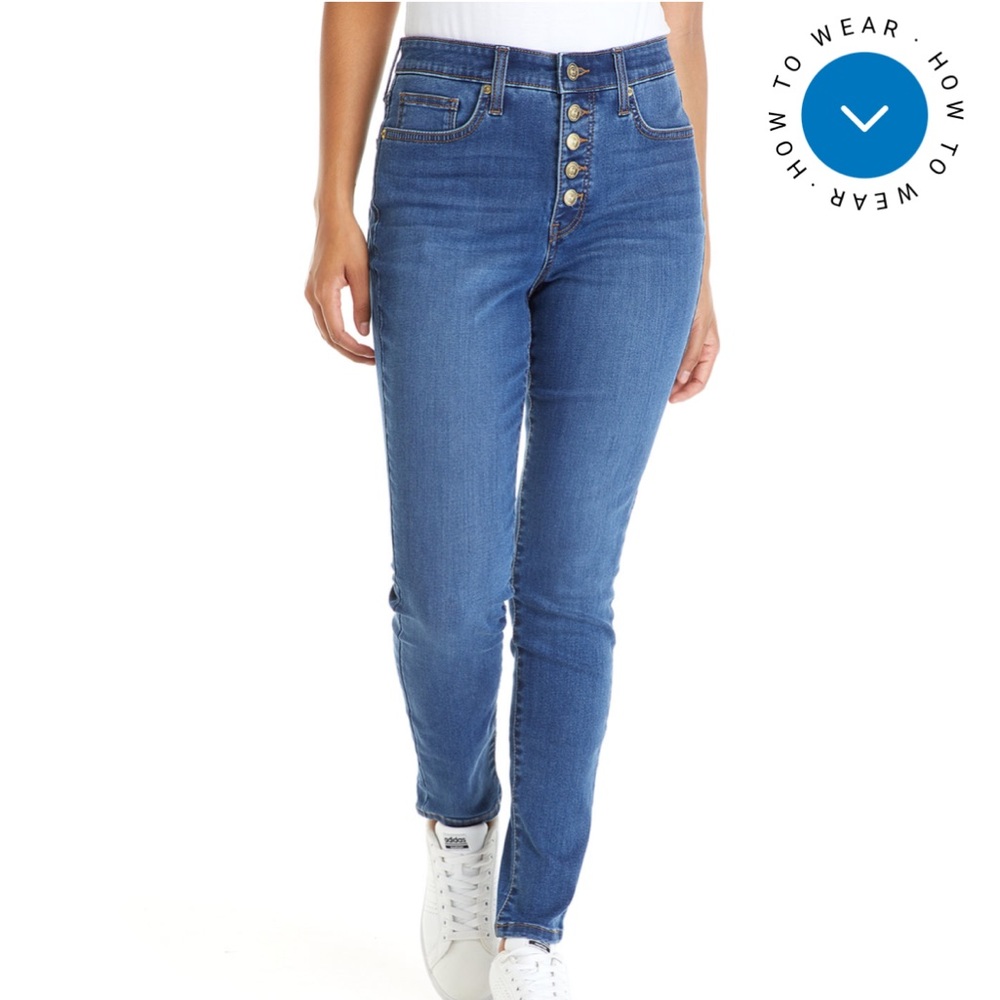 Crown & Ivy Blue Denim High-Rise Skinny Jeans Size 14 Regular